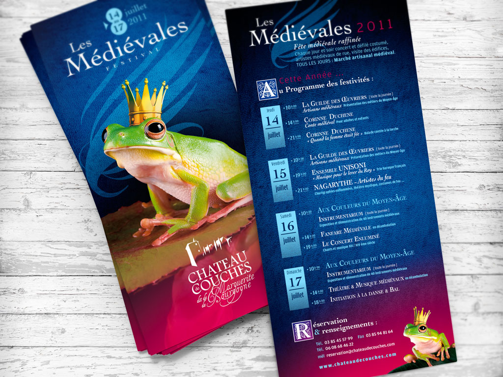 Flyer pour le Festival Les Médiévales au Château de Couches - ZONALPHA | Agence de communication